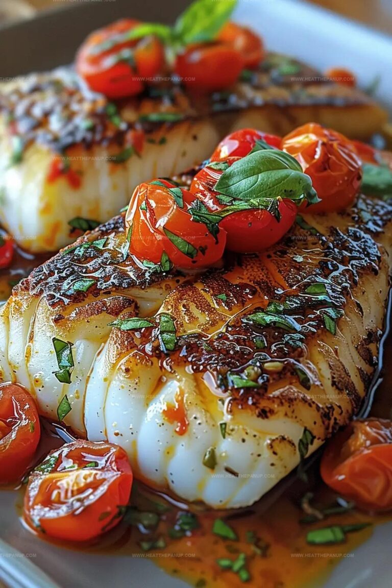 Pan-Seared Mediterranean Cod In Tomato Basil Sauce Recipe