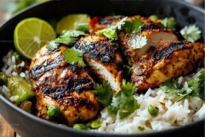 Cajun Chicken With Coriander And Lime Rice Recipe