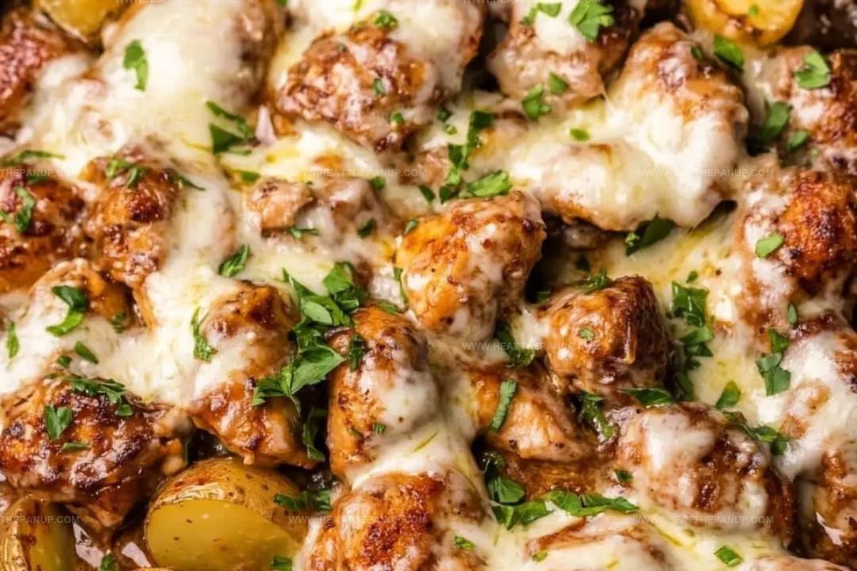 Cheesy Skillet Garlic Parmesan Chicken & Potatoes Recipe