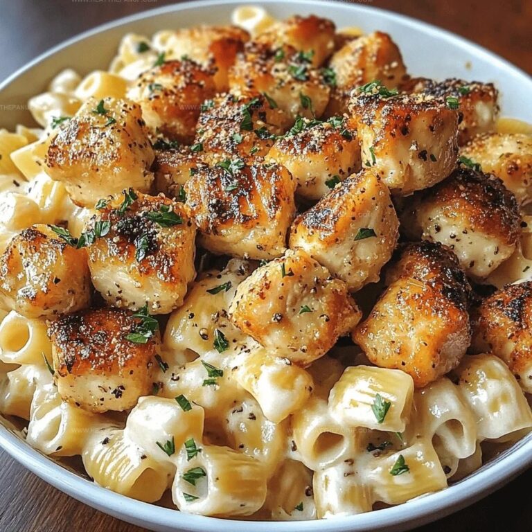 Garlic Butter Chicken Bites With Creamy Parmesan Pasta Recipe