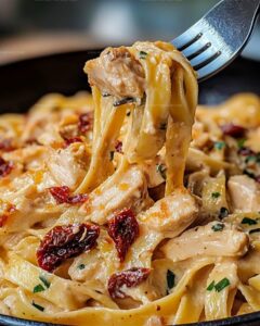 Creamy Sun-Dried Tomato And Chicken Fettuccine Recipe