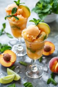 Peach Sorbet Mojito Float Recipe