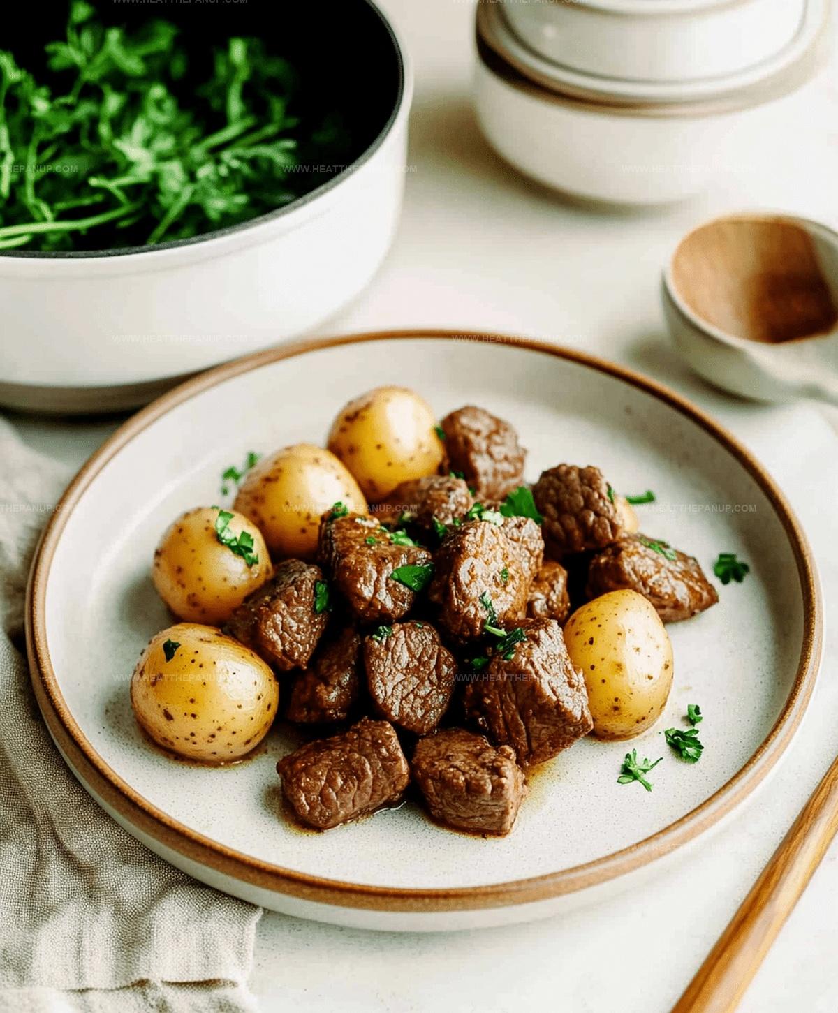 Slow Cooker Garlic Butter Beef Bites & Potatoes Recipe