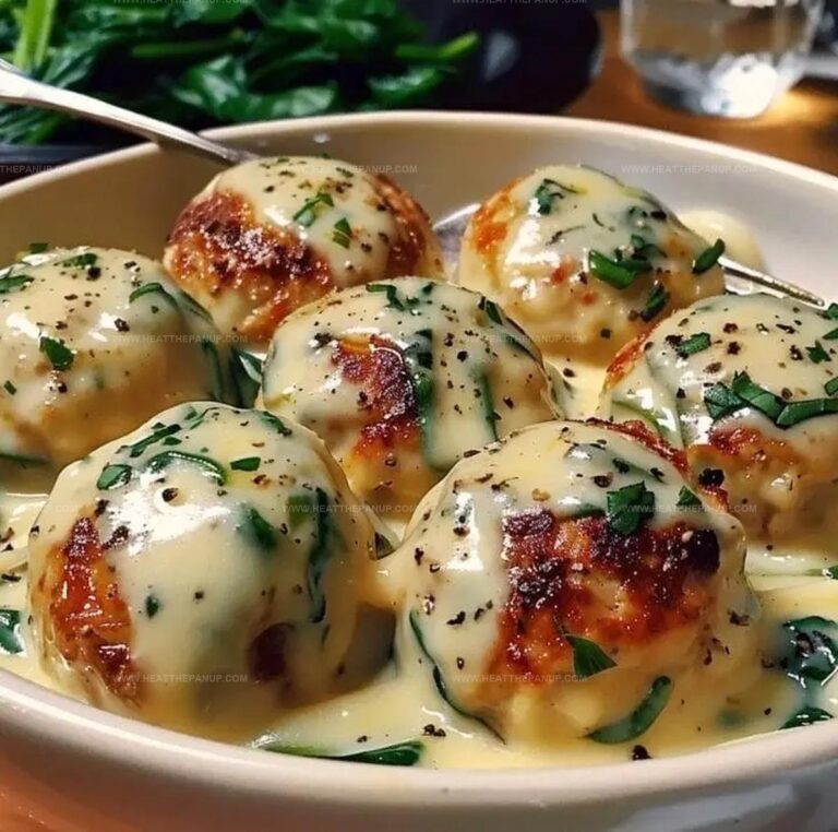 Chicken Ricotta Meatballs With Spinach Alfredo Sauce Recipe