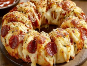 Pull-Apart Pizza Bread With Beef Pepperoni Recipe