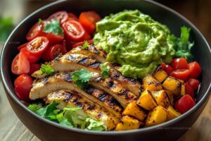 Epic Grilled Chicken Bowl With Creamy Avocado Sauce & Veggies Recipe