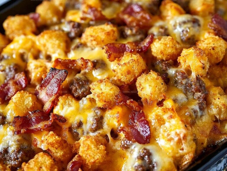 Cheeseburger Tater Tot Casserole With Turkey Bacon Recipe