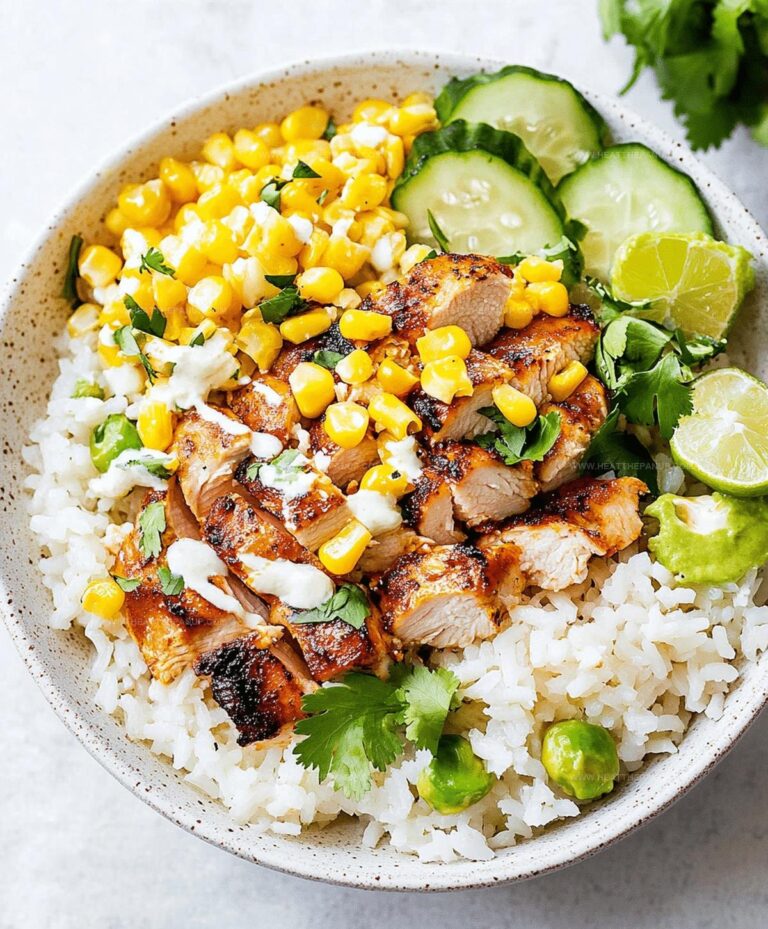 Punchy Street Corn Chicken Rice Bowl Recipe