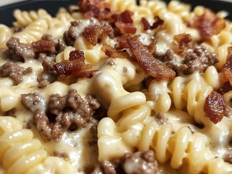 Cheeseburger Pasta With Turkey Bacon Recipe