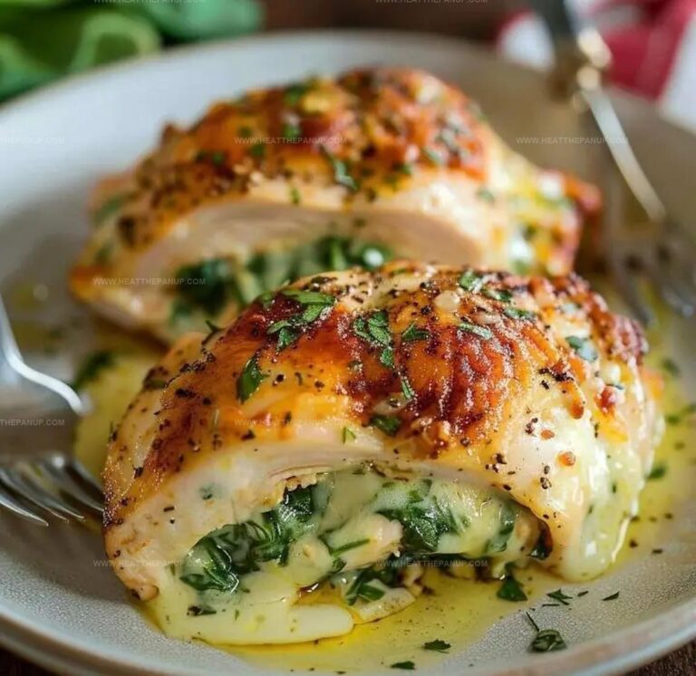 Cheesy Spinach Stuffed Chicken Breasts Recipe