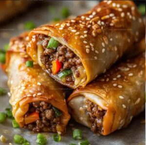Cheeseburger Egg Rolls Recipe