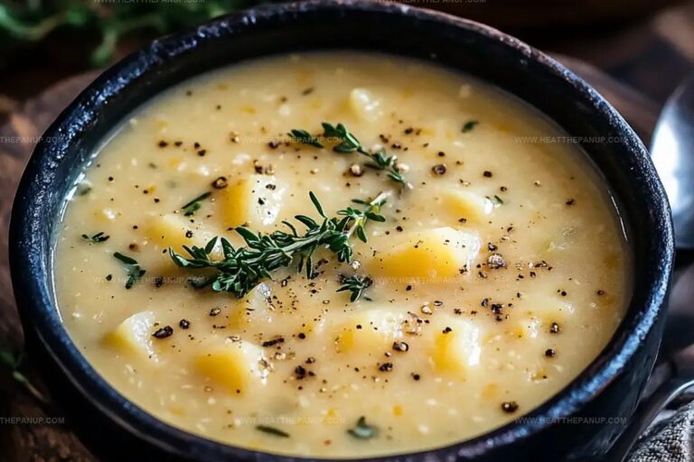 Hearty Cheddar Garlic Herb Potato Soup Recipe