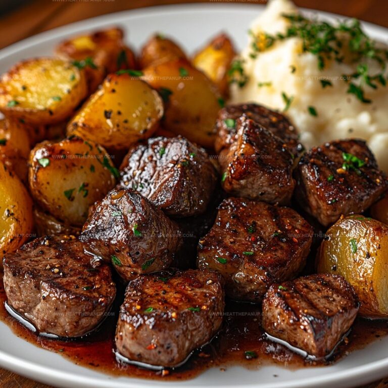Garlic Butter Steak Bites And Cheesy Smashed Potatoes Recipe