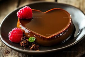 Heart-Shaped Chocolate Flan Recipe