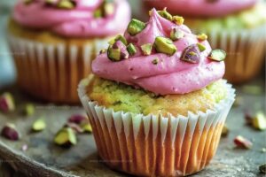 Mini Rose Pistachio Cupcakes Recipe