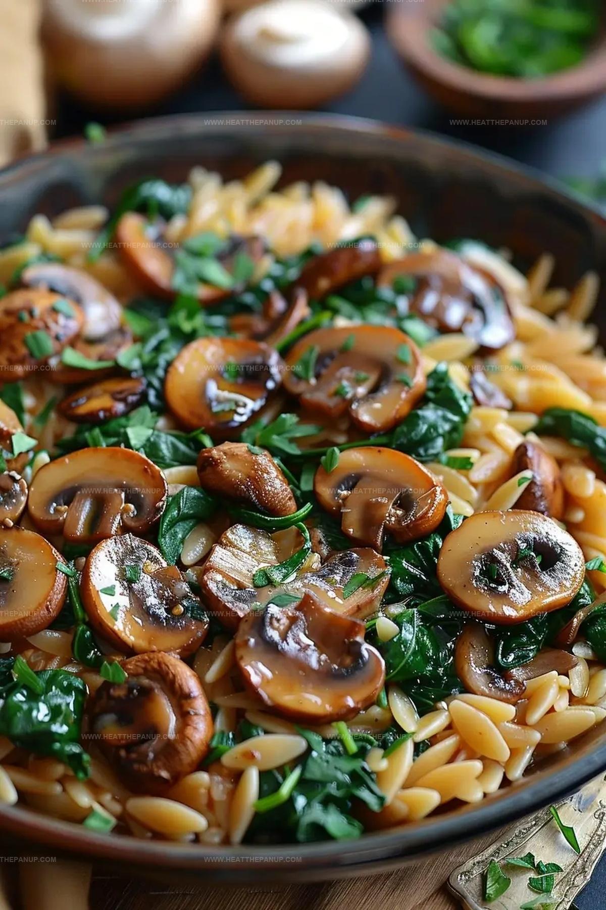 Spinach Mushroom Orzo Recipe
