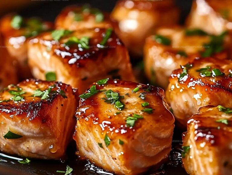 Honey Butter Garlic Glazed Salmon Bites Recipe
