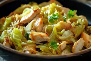 Cabbage Sauteed With Chicken Recipe