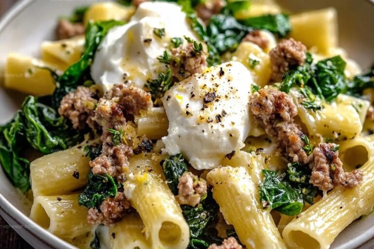 One-Pot Lemony Pasta With Sausage, Broccoli Rabe, And Burrata Recipe
