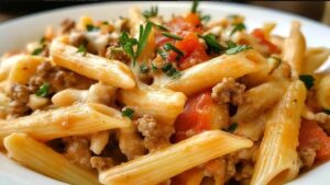 Creamy Rotel Pasta With Ground Beef Recipe