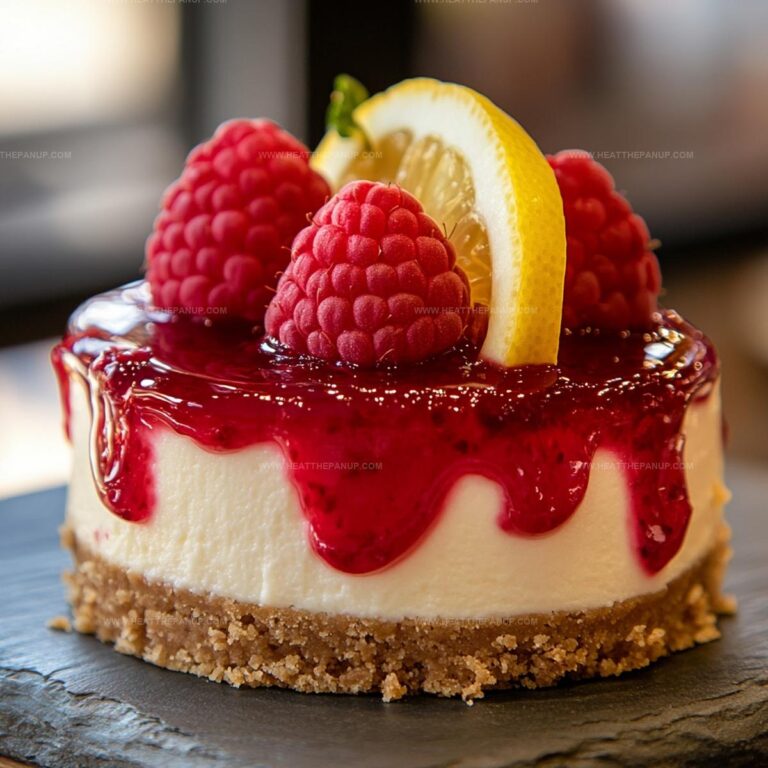No Bake Raspberry Lemon Swirl Cheesecake Recipe