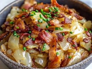 Fried Cabbage With Turkey Bacon, Onion, And Garlic Dont Lose This Recipe