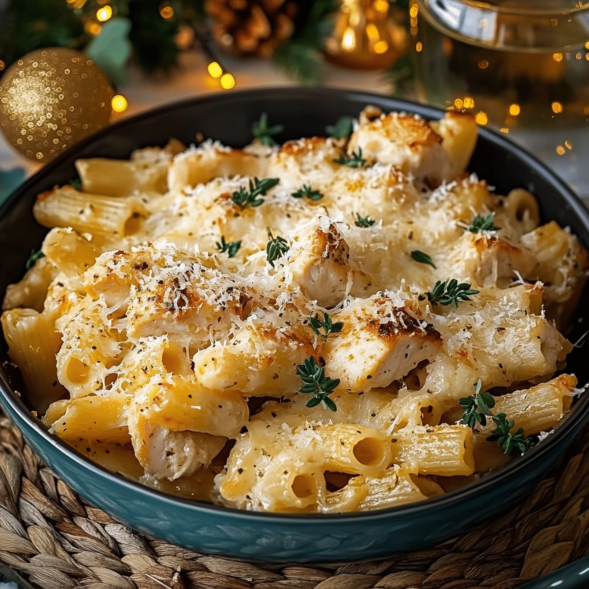 Sizzling Garlic Parmesan Chicken Pasta Bake Recipe