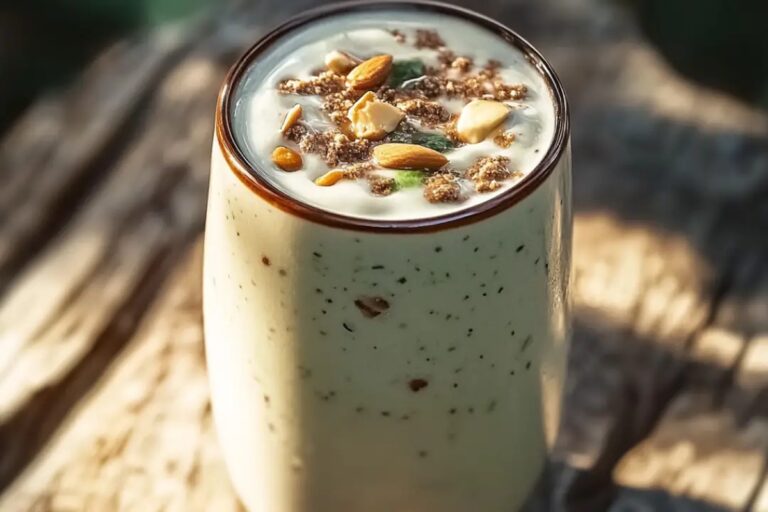 Protein Smoothie With Spinach, Protein Powder, And Almond Milk Recipe