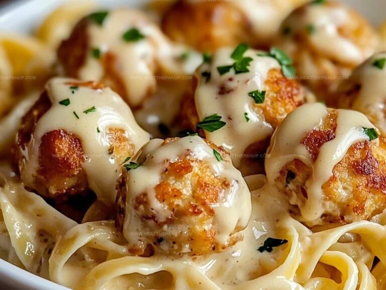 Garlic Butter Chicken Balls With Creamy Parmesan Pasta Recipe