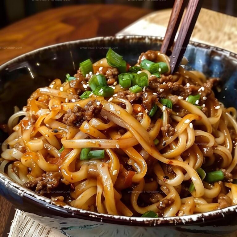 Seared Mongolian Ground Beef Noodles Recipe