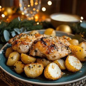 Hearty Garlic Parmesan Chicken And Potatoes Recipe