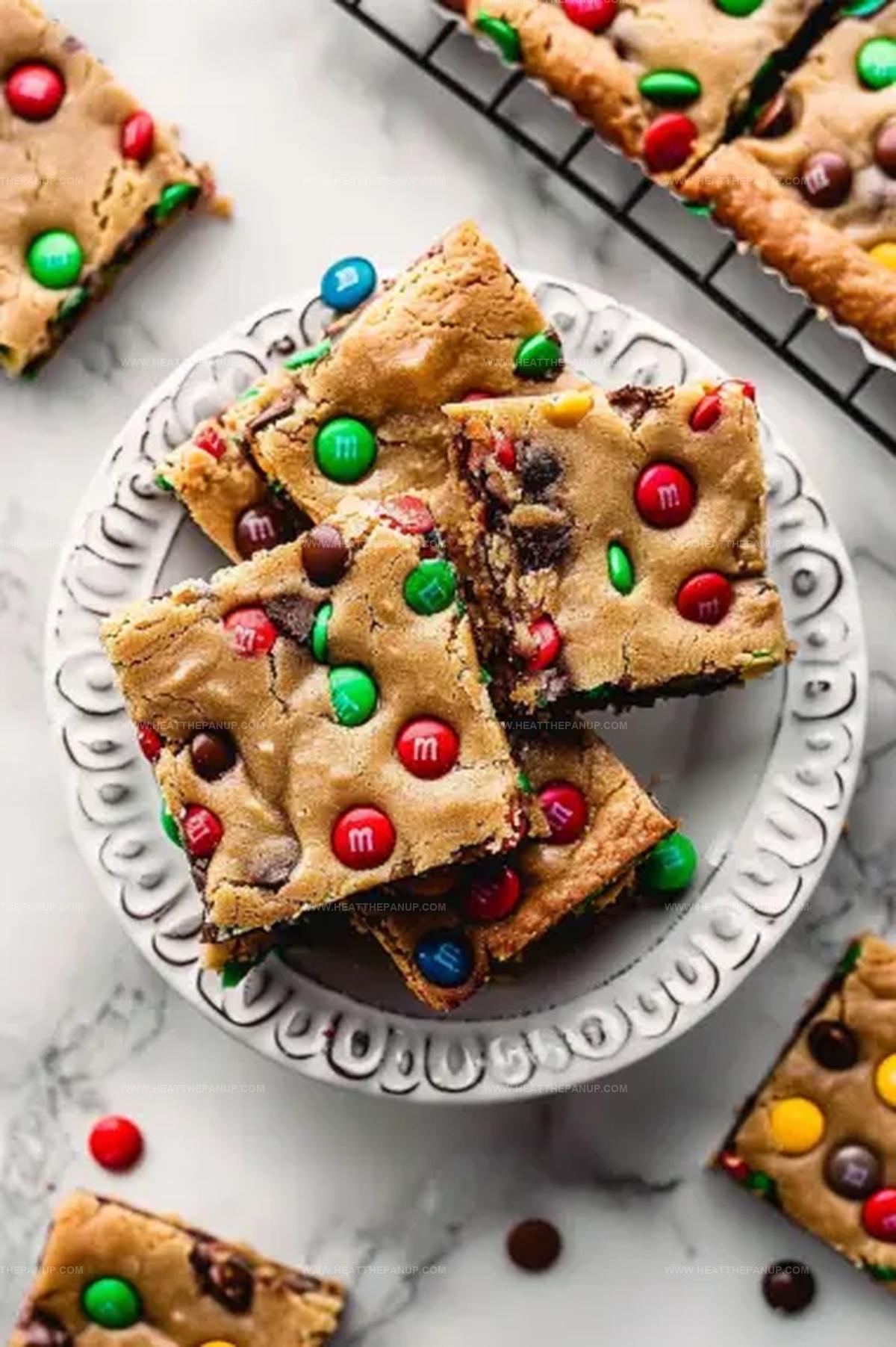 Gooey M&M Cookie Bars Recipe