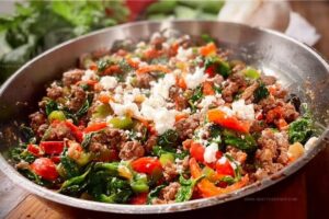 Mediterranean Ground Beef Stir Fry Recipe