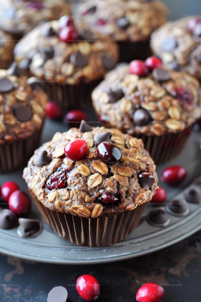 Chocolate Cranberry Oat Muffins Recipe