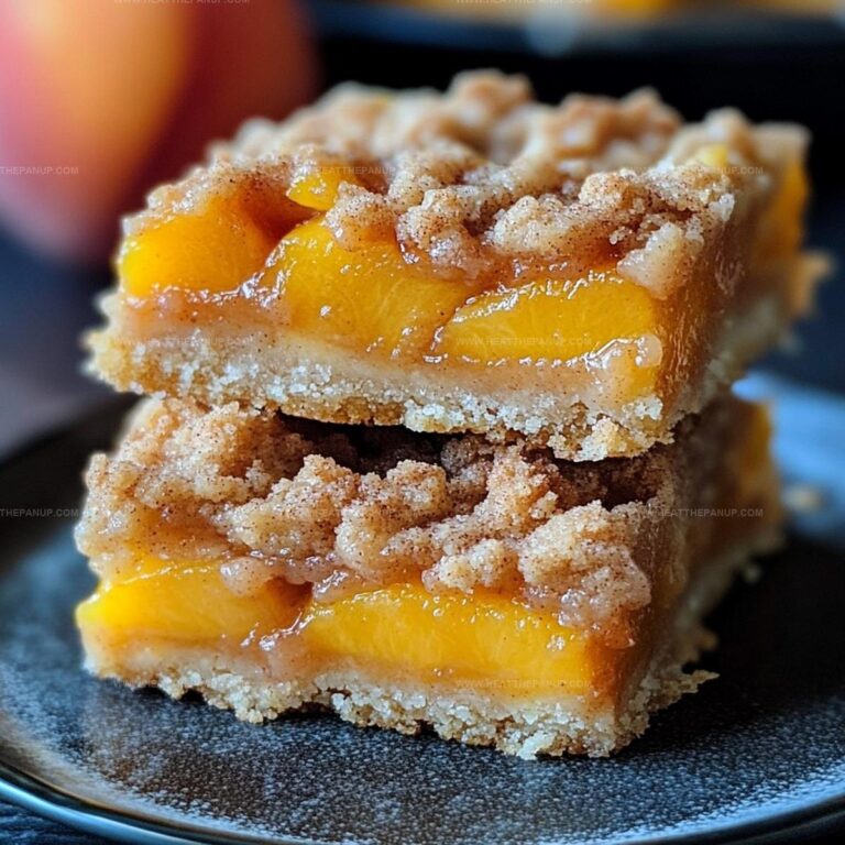 Cinnamon Peach Crumble Bars Recipe