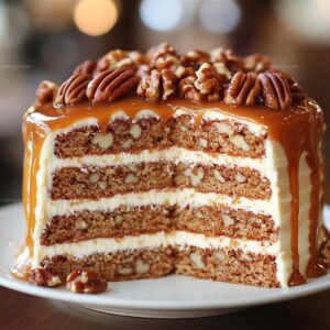 Caramel Pecan Carrot Cake Recipe