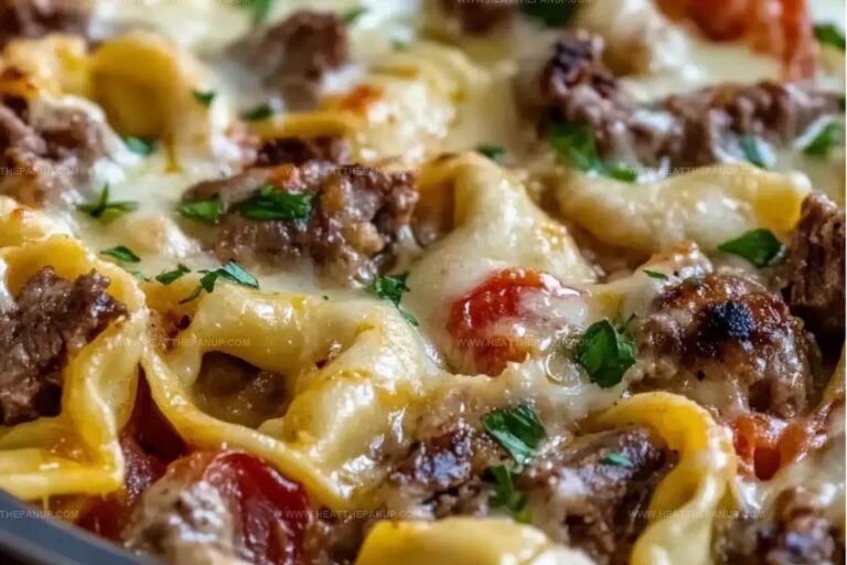 Amazing Philly Cheesesteak Tortellini Bake Recipe