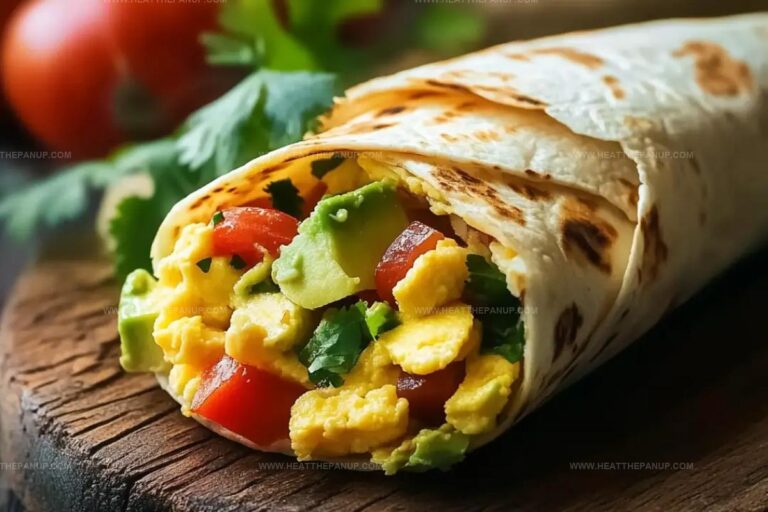 Low Carb Breakfast Burrito With Eggs, Avocado, And Sauteed Vegetables Recipe