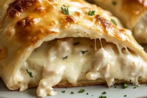 Chicken Alfredo Air Fryer Calzones Recipe