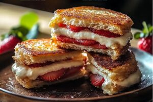 Fried Strawberry Cheesecake Sandwiches Recipe