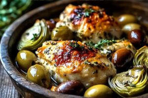 Mediterranean Lemon Chicken With Artichokes & Olives Recipe