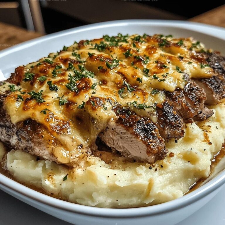 Garlic Parmesan Chicken & Steak Bake With Cheesy Loaded Mashed Potatoes Recipe