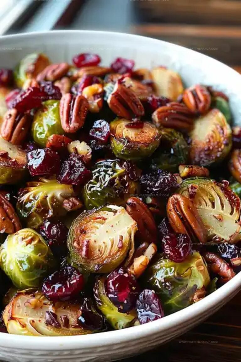 Roasted Brussels Sprouts With Toasted Pecans And Dried Cranberries Recipe