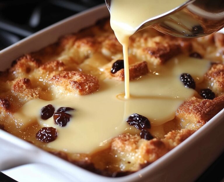 Old Fashioned Bread Pudding With Vanilla Sauce Recipe