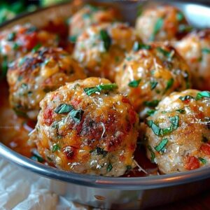 Plump Chicken Parm Meatballs Recipe