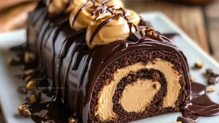 Chocolate Peanut Butter Cake Roulade Recipe