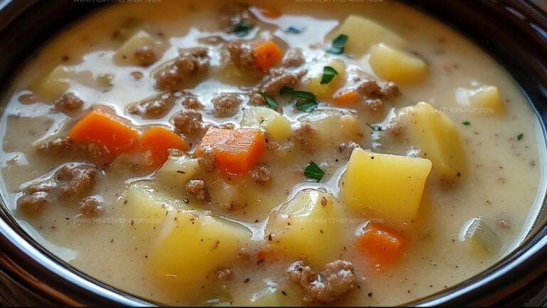 Crockpot Creamy Potato And Hamburger Soup Recipe