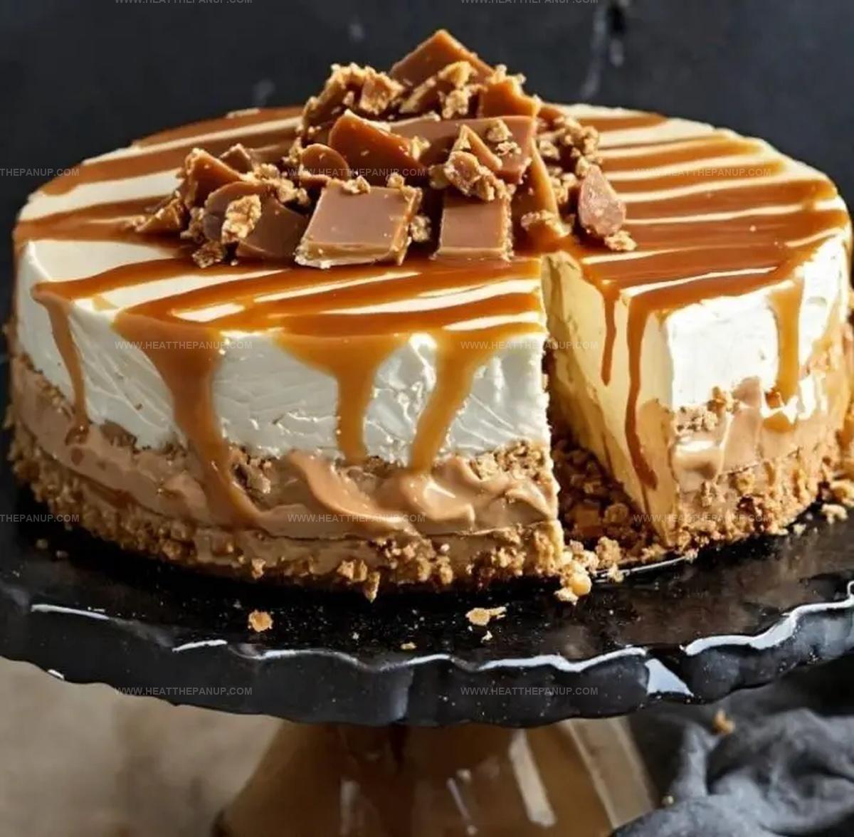 Toffee Caramel No-Bake Cheesecake Recipe