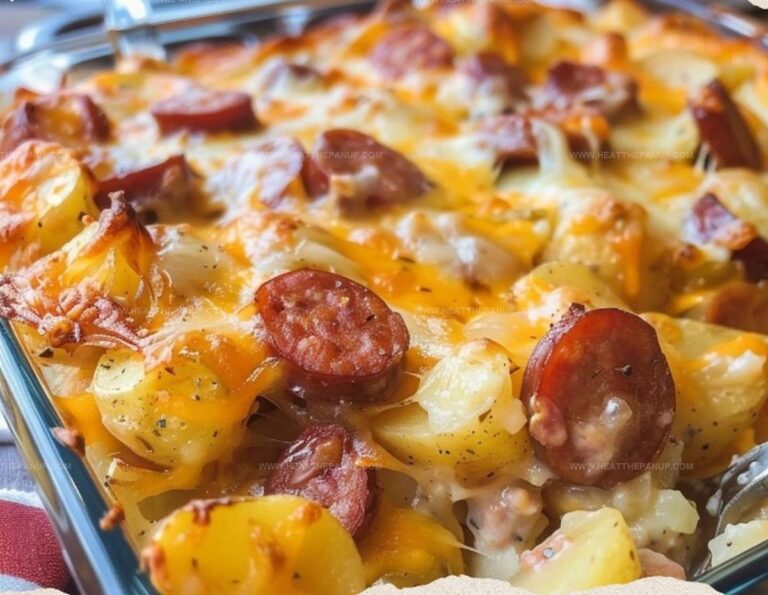 Cheesy Potato & Smoked Sausage Casserole Recipe