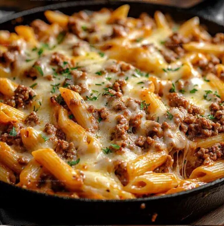 Cheesy Ground Beef Pasta Skillet Recipe